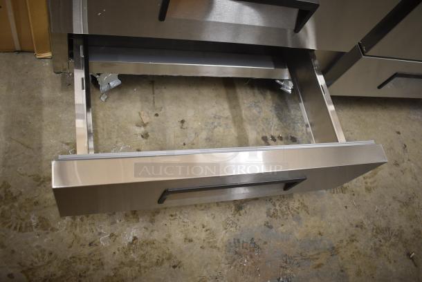 BRAND NEW SCRATCH AND DENT! 2024 Avantco 178CBE72HC CBE-72-HC Stainless Steel Commercial 72" 4 Drawer Refrigerated Chef Base on Commercial Casters. 115 Volts, 1 Phase. Tested and Working! - Image 4 of 9