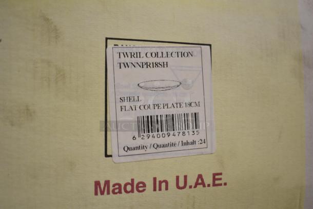 Box of 24 BRAND NEW! RAK Porcelain TWNNPR18SH Twirl Shell Flat Coupe Plate Case - Image 6 of 6