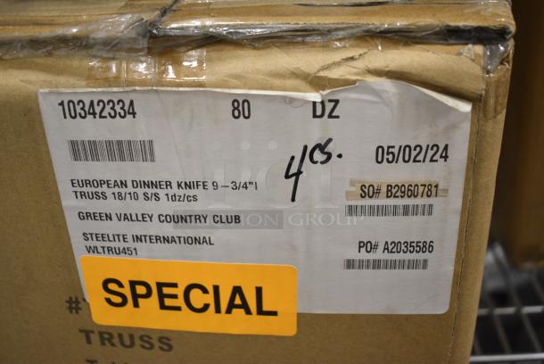 4 Cases of 80 Boxes of 12 BRAND NEW! Walco TRU451 9 3/4" Dinner Knife with 18/10 Stainless Grade. 4 Times Your Bid! - Image 4 of 4