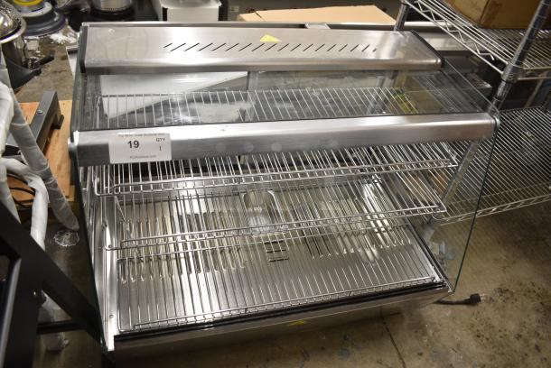 BRAND NEW SCRATCH AND DENT! ServIt 423HDM36SA 36" Self / Full Service 3 Shelf Countertop Heated Display Case with Sliding Doors. 120 Volts, 1 Phase. Tested and Working! - Image 1 of 5