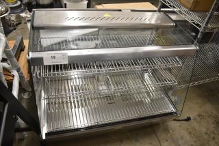 BRAND NEW SCRATCH AND DENT! ServIt 423HDM36SA 36" Self / Full Service 3 Shelf Countertop Heated Display Case with Sliding Doors. 120 Volts, 1 Phase. Tested and Working!