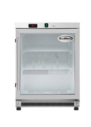 BRAND NEW SCRATCH AND DENT! KoolMore KM-MDF46GD 24 in. Commercial Countertop Display Freezer in White with Stainless Steel and Glass Door. 115 Volts, 1 Phase. Tested and Working!