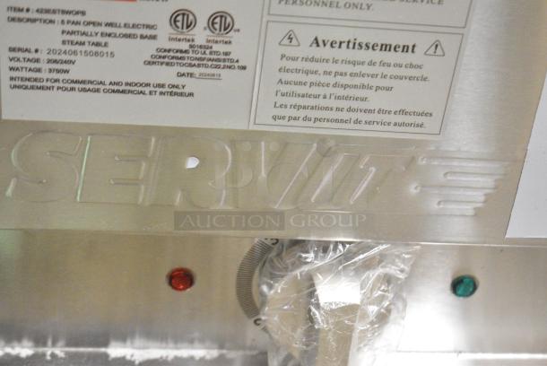 BRAND NEW SCRATCH AND DENT! 2024 ServIt 423EST5WOPB Stainless Steel Commercial Electric Powered 5 Bay Steam Table. 208/240 Volts, 1 Phase. - Image 3 of 8