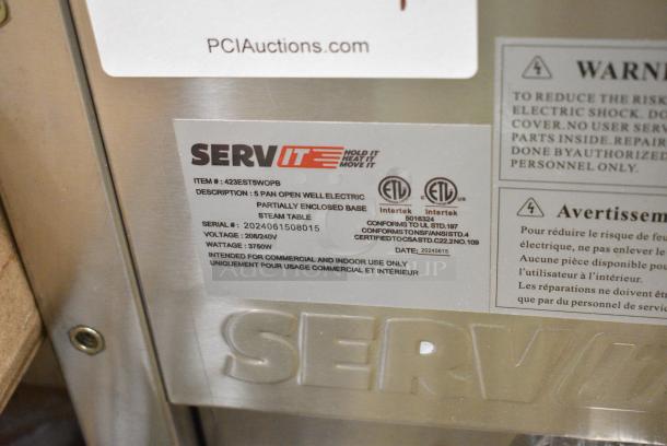 BRAND NEW SCRATCH AND DENT! 2024 ServIt 423EST5WOPB Stainless Steel Commercial Electric Powered 5 Bay Steam Table. 208/240 Volts, 1 Phase. - Image 8 of 8