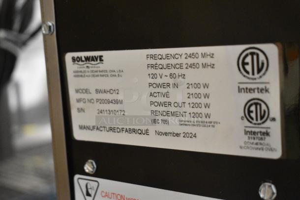 BRAND NEW SCRATCH AND DENT! 2024 Amana SWAHD12 Space Saver Heavy-Duty Stainless Steel Commercial Microwave with Push Button Controls. 120 Volts, 1 Phase. - Image 6 of 6