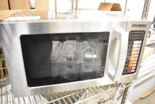 BRAND NEW SCRATCH AND DENT! 2024 Solwave 180MW1000SS Stainless Steel Commercial Microwave with Push Button Controls. 120 Volts, 1 Phase.