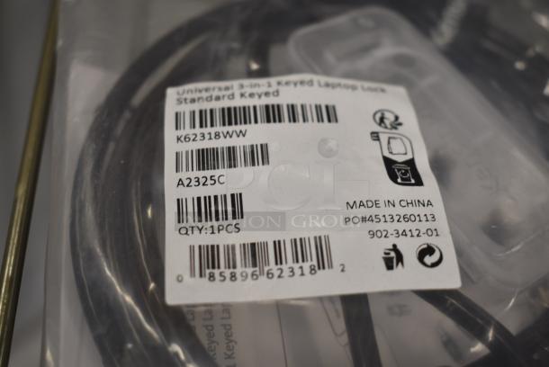10 BRAND NEW SCRATCH AND DENT! Universal 3-in-1 Keyed Laptop Lock Standard Key. 10 Times Your Bid! - Image 3 of 3