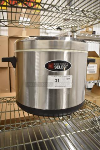 BRAND NEW SCRATCH AND DENT! Emperors Select 478ESC100SS 100 Cup Insulated Sushi Rice Container with Stainless Steel Finish