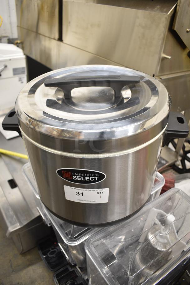 BRAND NEW SCRATCH AND DENT! Emperors Select 478ESC100SS 100 Cup Insulated Sushi Rice Container with Stainless Steel Finish - Image 3 of 5