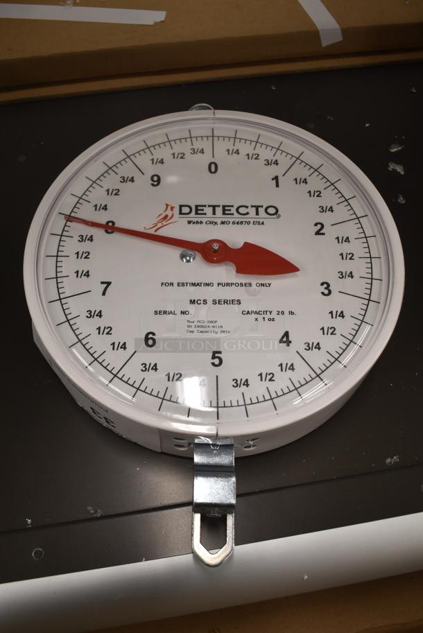 BRAND NEW SCRATCH AND DENT! Cardinal Detecto 20 lb. Hanging Scoop Scale with Double Dial and Stand Kit - Image 3 of 5