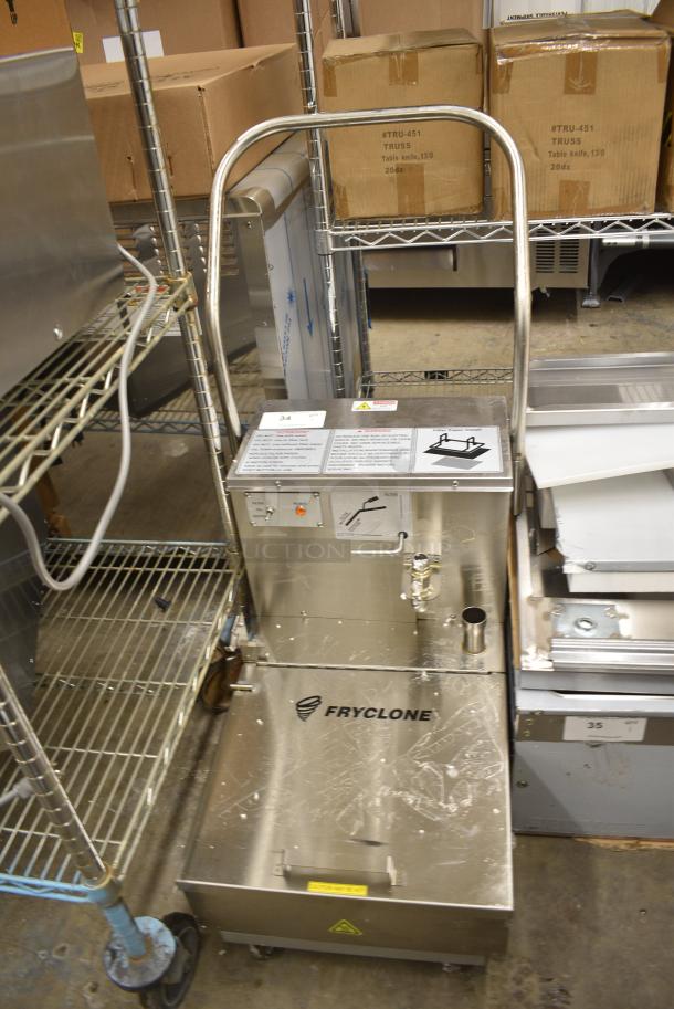 BRAND NEW SCRATCH AND DENT! 2024 Fryclone 259OFM55 Stainless Steel 55 lb. Low-Profile Portable Fryer Oil Filter Machine with 2-Way Pump. 120 Volts, 1 Phase. - Image 1 of 6