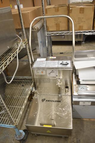 BRAND NEW SCRATCH AND DENT! 2024 Fryclone 259OFM55 Stainless Steel 55 lb. Low-Profile Portable Fryer Oil Filter Machine with 2-Way Pump. 120 Volts, 1 Phase.