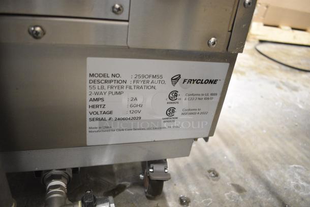 BRAND NEW SCRATCH AND DENT! 2024 Fryclone 259OFM55 Stainless Steel 55 lb. Low-Profile Portable Fryer Oil Filter Machine with 2-Way Pump. 120 Volts, 1 Phase. - Image 6 of 6