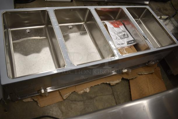 BRAND NEW SCRATCH AND DENT! 2024 ServIt 423EST4WSFBH Stainless Steel Four Pan Sealed Well Electric Steam Table with Fully Enclosed Base. 240 Volts. - Image 6 of 7
