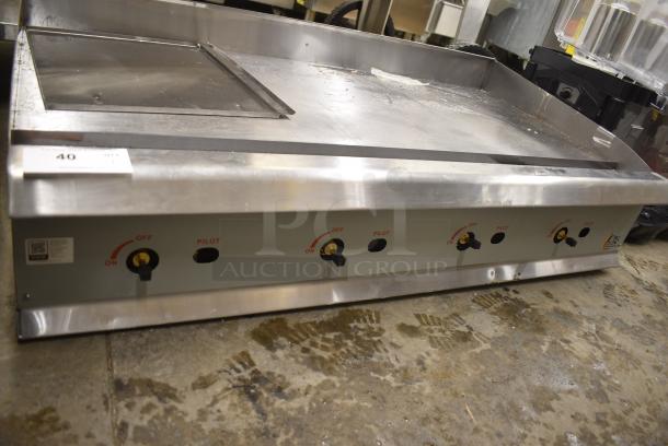 BRAND NEW SCRATCH AND DENT! 2024 Cooking Performance Group GM-CPG-48-NL 351GMCPG48NL Stainless Steel 48" Natural Gas Countertop Griddle with Manual Controls. 120,000 BTU - Image 2 of 7