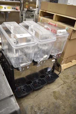 BRAND NEW SCRATCH AND DENT! 2024 Carnival King 382RBD3G3 Triple 3 Gallon Bowl Refrigerated Beverage Dispenser. 120 Volts, 1 Phase. Tested and Working!