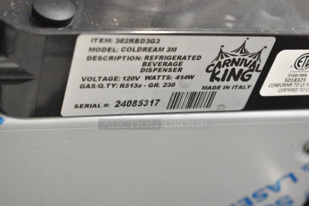 BRAND NEW SCRATCH AND DENT! 2024 Carnival King 382RBD3G3 Triple 3 Gallon Bowl Refrigerated Beverage Dispenser. 120 Volts, 1 Phase. Tested and Working! - Image 8 of 8