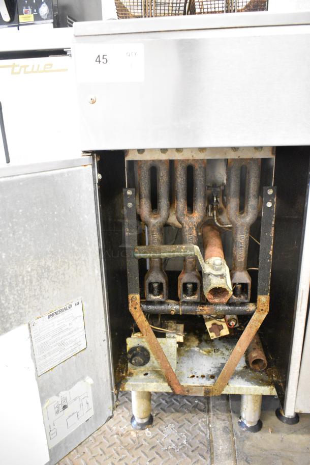 Imperial IFS-40 Stainless Steel Commercial Floor Style Natural Gas Powered Deep Fat Fryer w/ 2 Metal Fry Baskets. 105,000 BTU. - Image 2 of 6
