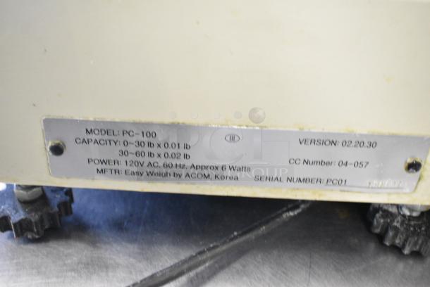 2 Easy Weigh PC-100 Countertop Food Portioning Scale. 120 Volts, 1 Phase. 2 Times Your Bid! Tested and Working! - Image 6 of 8