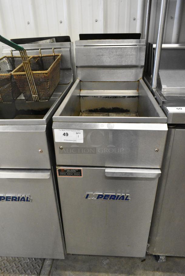Imperial Stainless Steel Commercial Floor Style Gas Powered Deep Fat Fryer. - Image 1 of 6