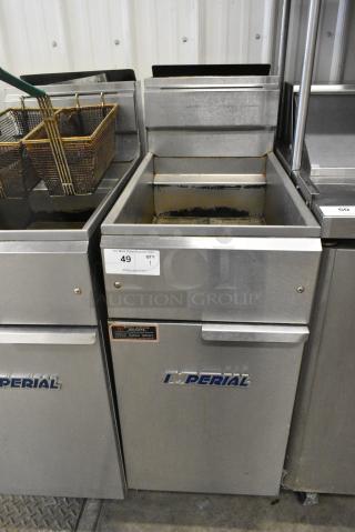 Imperial Stainless Steel Commercial Floor Style Gas Powered Deep Fat Fryer.