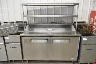 Turbo Air MST-60 Stainless Steel Commercial Sandwich Salad Prep Table Bain Marie Mega Top w/ 2 Tier Over Shelf on Commercial Casters. 115 Volts, 1 Phase. Tested and Working!
