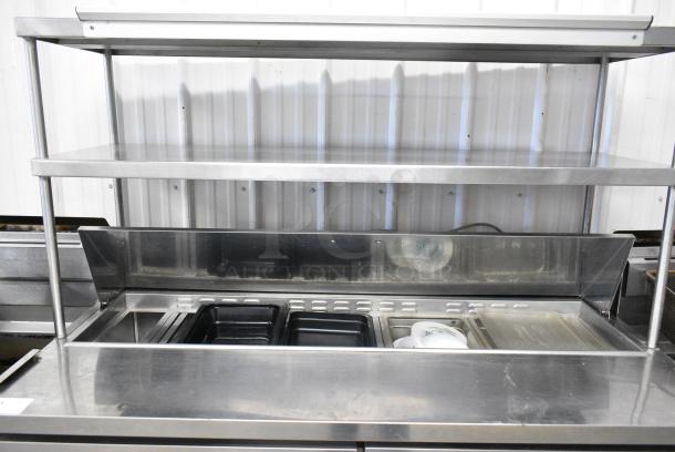 Turbo Air MST-60 Stainless Steel Commercial Sandwich Salad Prep Table Bain Marie Mega Top w/ 2 Tier Over Shelf on Commercial Casters. 115 Volts, 1 Phase. Tested and Working! - Image 6 of 7