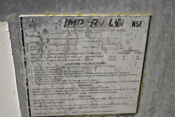 Imperial IFS-40 Stainless Steel Commercial Floor Style Natural Gas Powered Deep Fat Fryer w/ 2 Metal Fry Baskets. 105,000 BTU. - Image 3 of 5