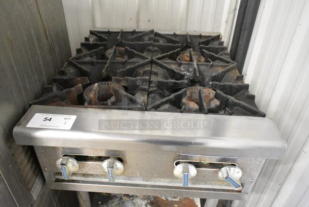 Radiance TAHP Stainless Steel Commercial Countertop Natural Gas Powered 4 Burner Range w/ Metal Under Shelf. 32,000 BTU. - Image 2 of 3