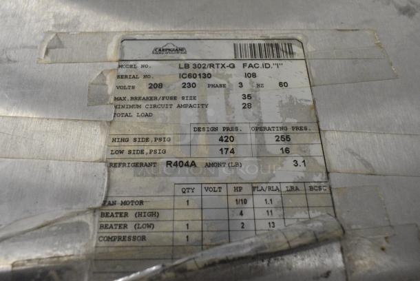 Carpigiani LB 302/RTX-G Stainless Steel Commercial Floor Style Air Cooled Batch Freezer. 208/230 Volts, 3 Phase. - Image 8 of 9