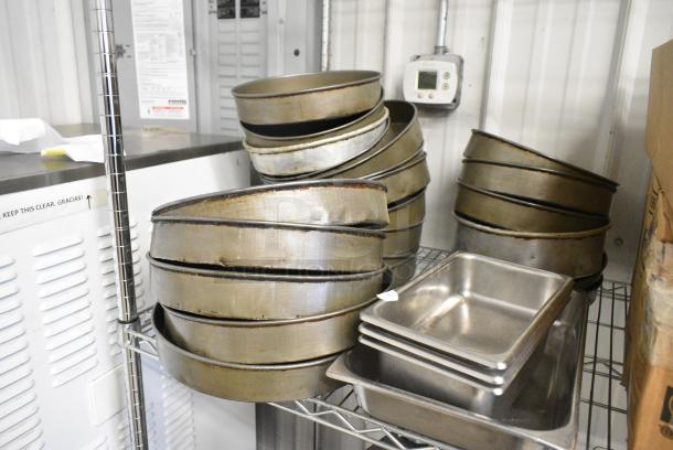 ALL ONE MONEY! Tier Lot of Various Items Including Metal Round Baking Pans and Drop In Bins - Image 2 of 6