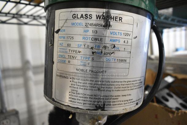 Metal Commercial Glass Washer. 120 Volts, 1 Phase. Tested and Working! - Image 3 of 4