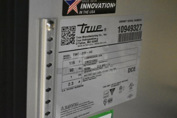 BRAND NEW SCRATCH AND DENT! 2024 True TWT-27F-HC Stainless Steel Commercial Single Door Undercounter Freezer on Commercial Casters. 115 Volts, 1 Phase. Tested and Working! - Image 3 of 5