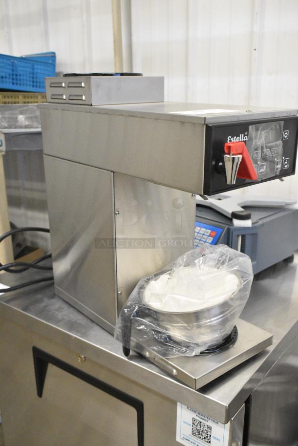 BRAND NEW SCRATCH AND DENT! Estella 236ECB2D Stainless Steel Commercial Countertop Coffee Machine w/ Hot Water Dispenser and Brew Basket. 120 Volts, 1 Phase. - Image 2 of 4