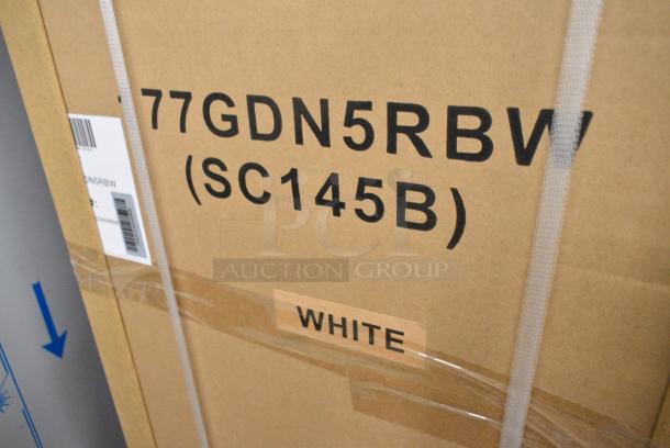 BRAND NEW SCRATCH AND DENT! Galaxy 177GDN5RBW Metal Commercial Single Door Reach In Cooler Merchandiser with Red, White, and Blue LED Lighting. 110-120 Volts, 1 Phase. Tested and Working! - Image 3 of 3