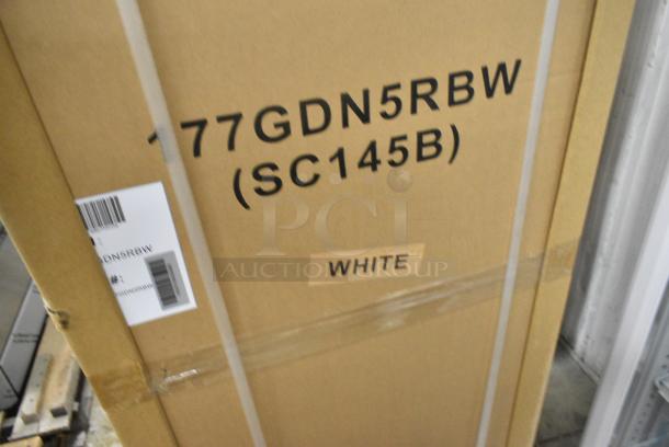 BRAND NEW SCRATCH AND DENT! Galaxy 177GDN5RBW Metal Commercial Single Door Reach In Cooler Merchandiser with Red, White, and Blue LED Lighting. 110-120 Volts, 1 Phase. Tested and Working! - Image 3 of 4
