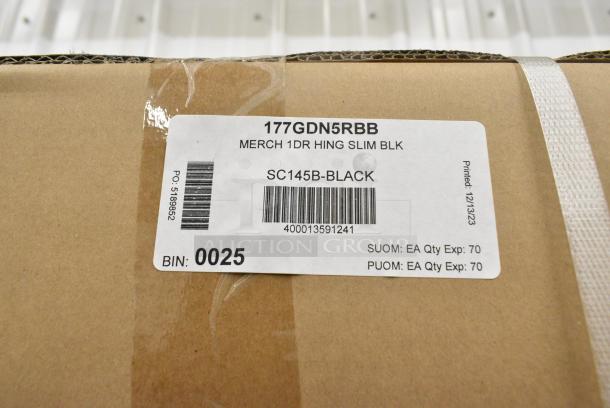 BRAND NEW SCRATCH AND DENT! Galaxy 177GDN5RBB Metal Commercial Single Door Reach In Cooler Merchandiser with Red, White, and Blue LED Lighting. 110-120 Volts, 1 Phase. Tested and Working! - Image 3 of 3