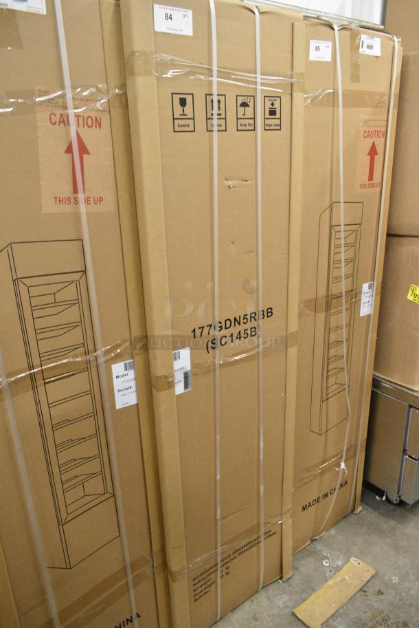 BRAND NEW SCRATCH AND DENT! Galaxy 177GDN5RBB Metal Commercial Single Door Reach In Cooler Merchandiser with Red, White, and Blue LED Lighting. 110-120 Volts, 1 Phase. Tested and Working! - Image 2 of 3