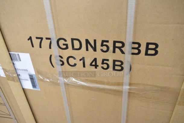 BRAND NEW SCRATCH AND DENT! Galaxy 177GDN5RBB Metal Commercial Single Door Reach In Cooler Merchandiser with Red, White, and Blue LED Lighting. 110-120 Volts, 1 Phase. Tested and Working! - Image 3 of 3