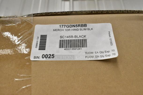 BRAND NEW SCRATCH AND DENT! Galaxy 177GDN5RBB Metal Commercial Single Door Reach In Cooler Merchandiser with Red, White, and Blue LED Lighting. 110-120 Volts, 1 Phase. Tested and Working! - Image 3 of 3