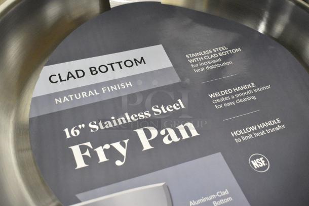 2 BRAND NEW SCRATCH AND DENT! Vigor 473SSFRY16 SS1 Series 16" Stainless Steel Fry Pan with Aluminum-Clad Bottom and Helper Handle. 2 Times Your Bid! - Image 4 of 5