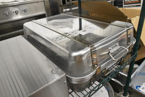 BRAND NEW SCRATCH AND DENT! 471ALRP2418K Choice 28 Qt. Aluminum Double Roaster Pan - 24" x 18" x 8 1/2" - Image 2 of 5