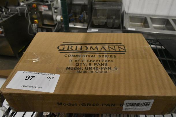 BRAND NEW SCRATCH AND DENT! Box of 6 Gridman GR40-PAN_6 Metal Baking Pans. 9"x13" - Image 1 of 3