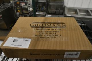 BRAND NEW SCRATCH AND DENT! Box of 6 Gridman GR40-PAN_6 Metal Baking Pans. 9"x13"