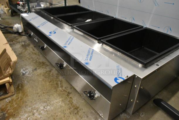 BRAND NEW SCRATCH AND DENT! Vollrath ServeWell 38104 Stainless Steel Commercial Electric Four Pan Sealed Well Hot Food Table. 120 Volts, 1 Phase. Cannot Test Due To Plug Style - Image 3 of 7