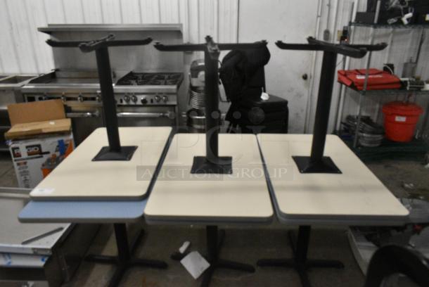 6 Dining Height Table on Black Metal Table Base. 6 Times Your Bid! - Image 1 of 5