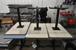6 Dining Height Table on Black Metal Table Base. 6 Times Your Bid!