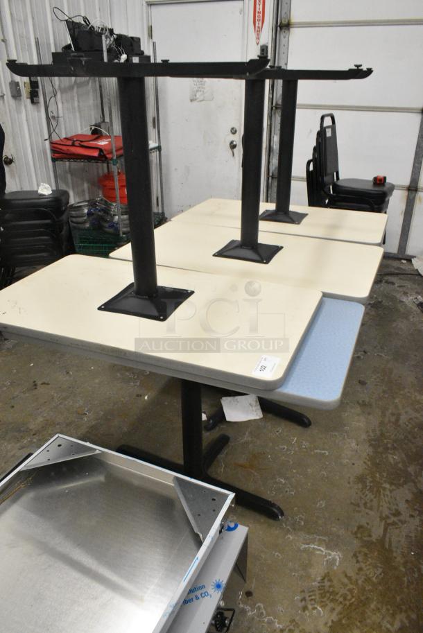 6 Dining Height Table on Black Metal Table Base. 6 Times Your Bid! - Image 3 of 5