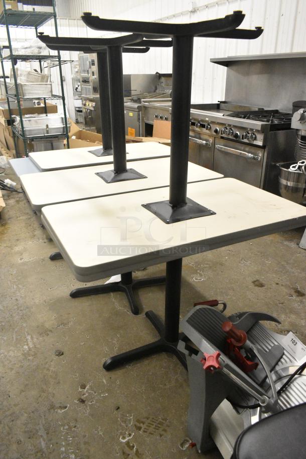6 Dining Height Table on Black Metal Table Base. 6 Times Your Bid! - Image 4 of 5