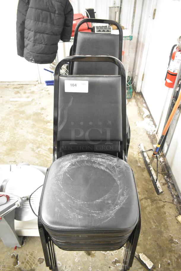 8 Black Stackable Banquet Chairs. 8 Times Your Bid! - Image 1 of 3